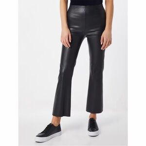 Isaac Mizrahi Black Wide Leg Leather Pants Size 2P